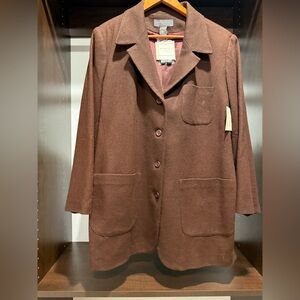 NWT Wool Coat Blazer Lane Bryant Brown Women's Jacket size 16